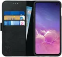 Rosso Deluxe Samsung Galaxy S10E Hoesje Echt Leer Book Case Zwart