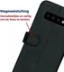 Rosso Deluxe Samsung Galaxy S10 Plus Hoesje Echt Leer Book Case Zwart afbeelding 8
