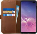 Rosso Deluxe Samsung Galaxy S10 Plus Hoesje Echt Leer Book Case Bruin