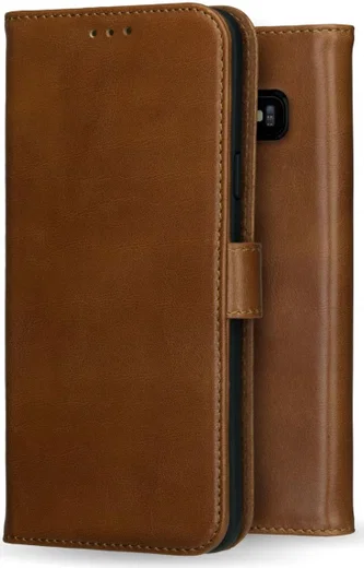 Rosso Deluxe Samsung Galaxy S10 Hoesje Echt Leer Book Case Bruin afbeelding 10