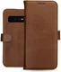 Rosso Deluxe Samsung Galaxy S10 Hoesje Echt Leer Book Case Bruin afbeelding 14
