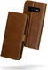 Rosso Deluxe Samsung Galaxy S10 Hoesje Echt Leer Book Case Bruin afbeelding 5