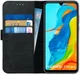 Rosso Deluxe Huawei P30 Lite Hoesje Echt Leer Book Case Zwart afbeelding 1