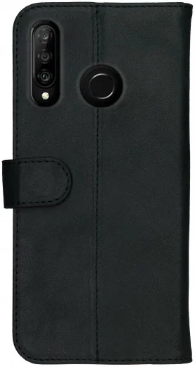 Rosso Deluxe Huawei P30 Lite Hoesje Echt Leer Book Case Zwart afbeelding 6