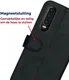 Rosso Deluxe Huawei P30 Hoesje Echt Leer Book Case Zwart afbeelding 5