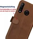 Rosso Deluxe Huawei P30 Lite Hoesje Echt Leer Book Case Bruin afbeelding 9