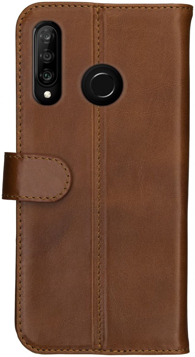 Rosso Deluxe Huawei P30 Lite Hoesje Echt Leer Book Case Bruin afbeelding 6