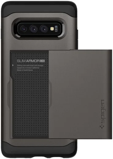 Spigen Slim Armor Card Holder Case Samsung Galaxy S10 Hoesje Gunmetal afbeelding 10