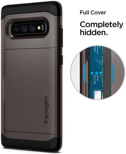 Spigen Slim Armor Card Holder Case Samsung Galaxy S10 Hoesje Gunmetal afbeelding 4