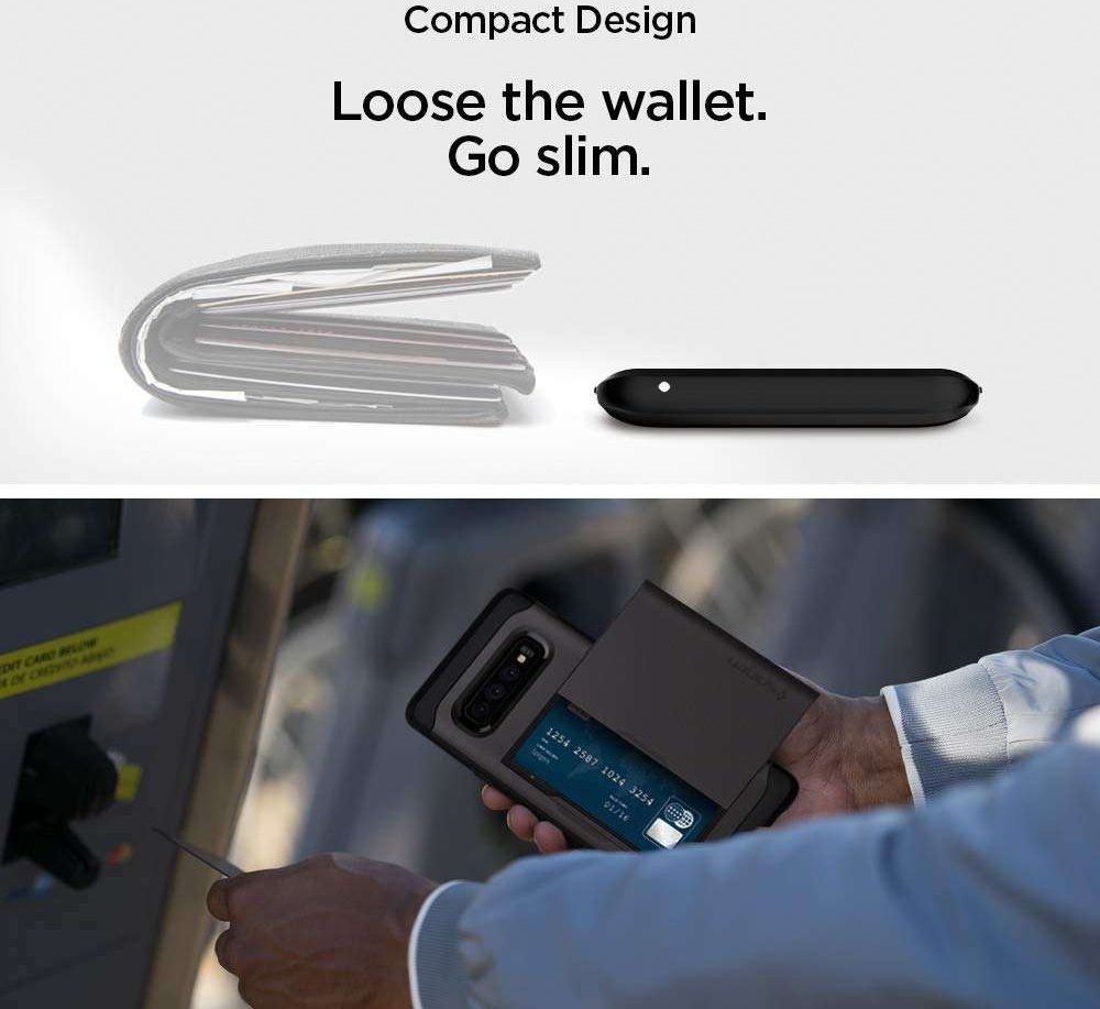 Spigen Slim Armor Card Holder Case Samsung Galaxy S10 Hoesje Gunmetal afbeelding 7