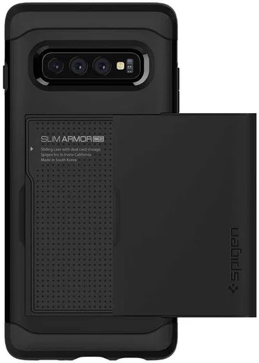 Spigen Slim Armor Card Holder Case Samsung Galaxy S10 Hoesje Zwart afbeelding 6