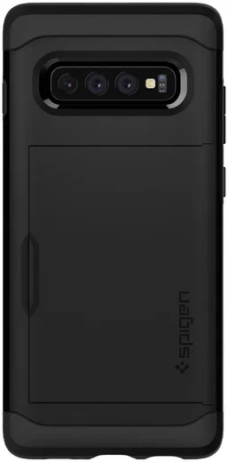 Spigen Slim Armor Card Holder Case Samsung Galaxy S10 Hoesje Zwart afbeelding 2