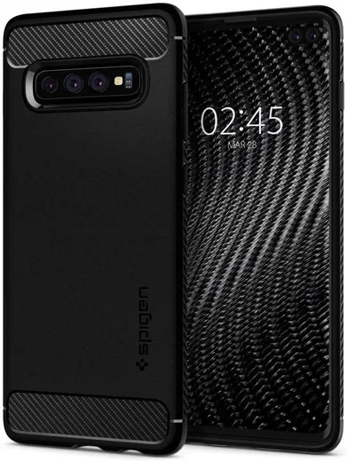 Spigen Rugged Armor Hoesje Samsung Galaxy S10 Plus Zwart afbeelding 1