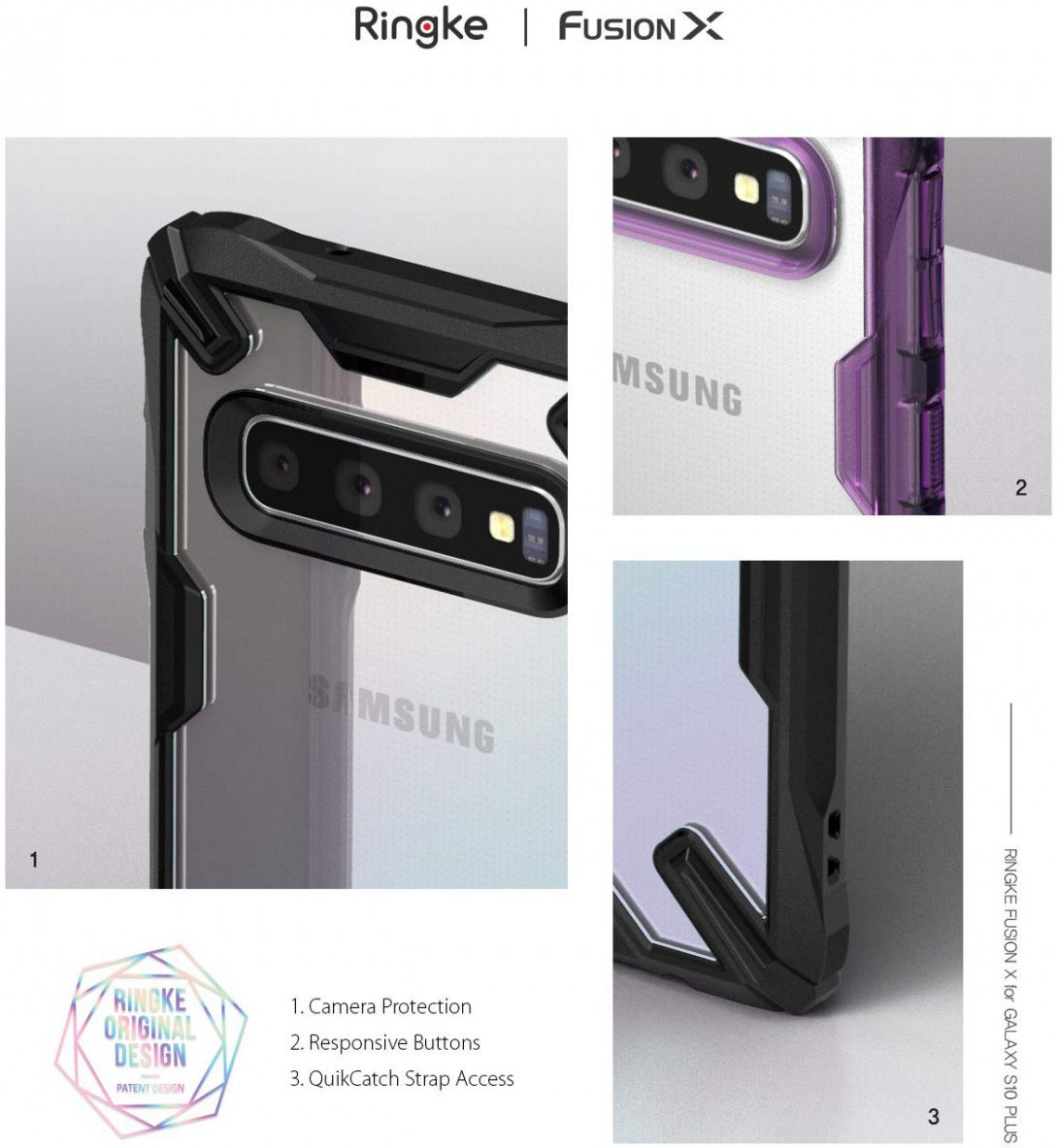 Ringke Fusion X Samsung Galaxy S10 Plus Hoesje Zwart afbeelding 15