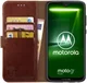 Rosso Element Motorola Moto G7 Plus Hoesje Book Cover Bruin afbeelding 1