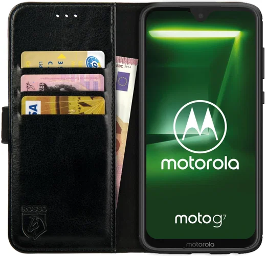 Rosso Element Motorola Moto G7 Power Hoesje Book Cover Zwart afbeelding 1