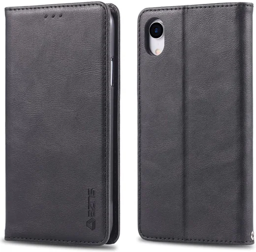 Apple iPhone XR Retro Portemonnee Hoesje Zwart afbeelding 3