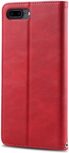 Apple iPhone 7 Plus / 8 Plus Retro Portemonnee Hoesje Rood afbeelding 6