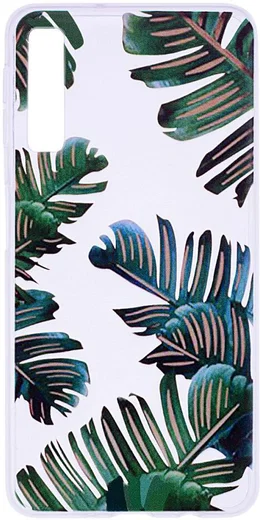 Samsung Galaxy A7 (2018) TPU Hoesje met Leaves Print afbeelding 1