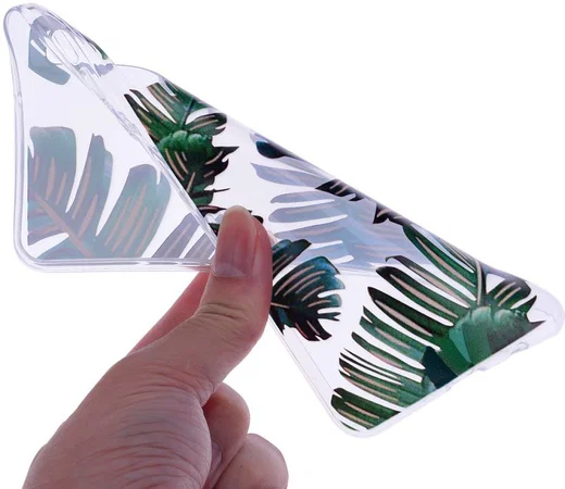 Samsung Galaxy A7 (2018) TPU Hoesje met Leaves Print afbeelding 2