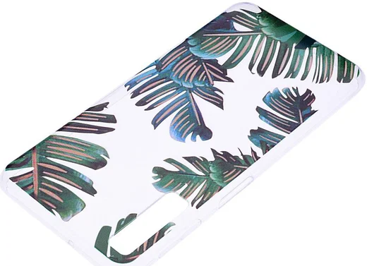Samsung Galaxy A7 (2018) TPU Hoesje met Leaves Print afbeelding 4