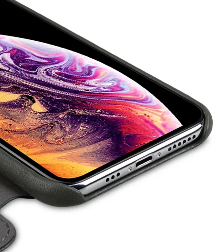 Melkco Origin Apple iPhone XS Book Case Echt Leer Groen afbeelding 3