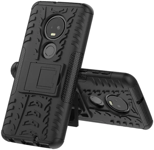 Motorola Moto G7 Robuust Hybride Hoesje Zwart afbeelding 7