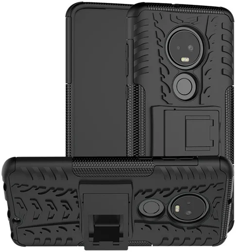 Motorola Moto G7 Robuust Hybride Hoesje Zwart afbeelding 8