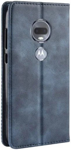 Motorola Moto G7 Vintage Portemonnee Hoesje Blauw afbeelding 6
