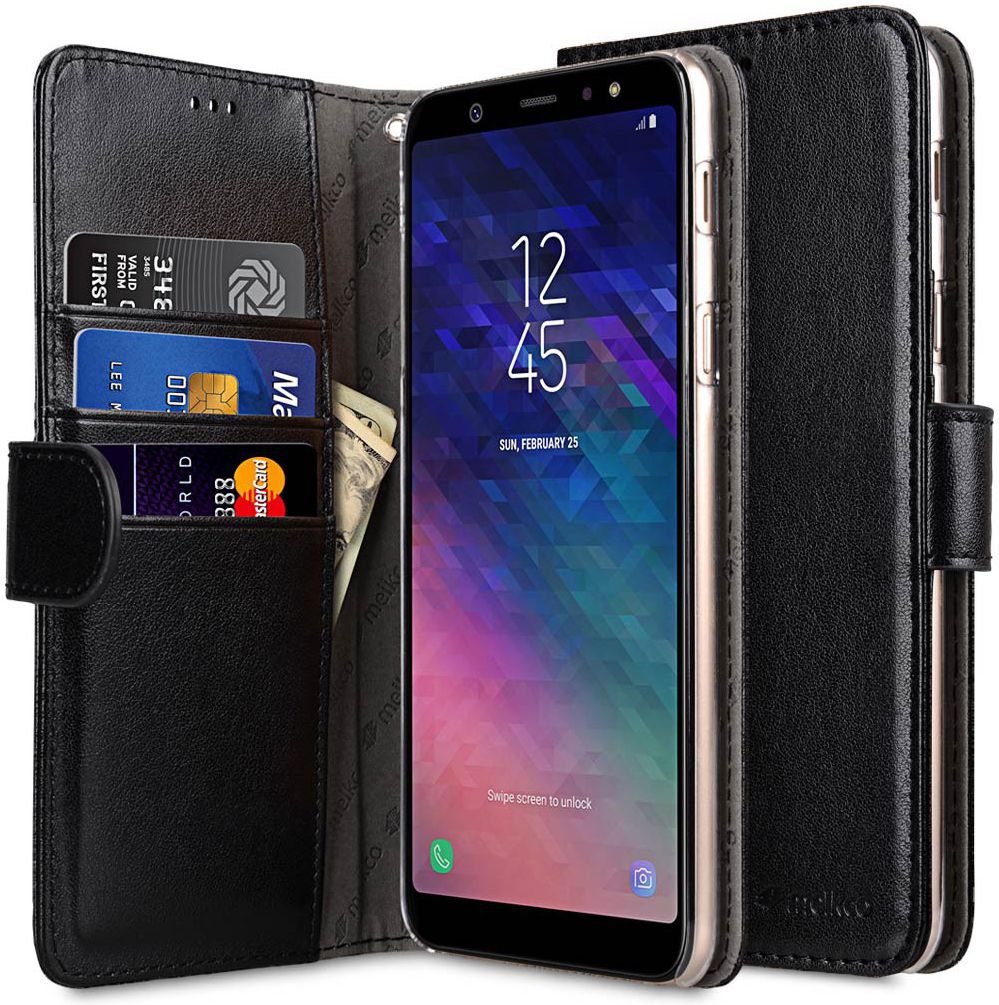 Melkco Book Cover Samsung Galaxy A6 Hoesje Zwart afbeelding 1