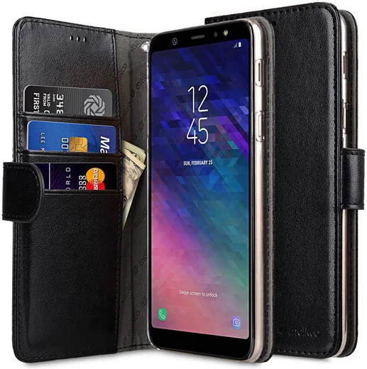 Melkco Book Cover Samsung Galaxy A6 Hoesje Zwart afbeelding 1