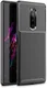 Sony Xperia 1 Siliconen Carbon Hoesje Zwart afbeelding 1