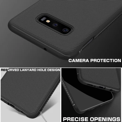 Samsung Galaxy S10E Twill Slim Texture Back Cover Zwart afbeelding 8