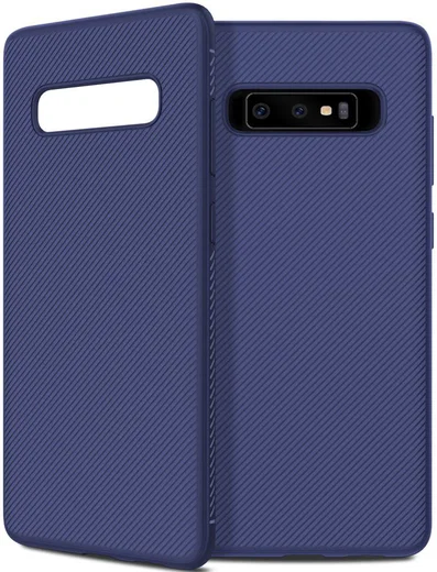 Samsung Galaxy S10 Plus Twill Slim Texture Back Cover Blauw afbeelding 4