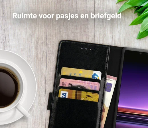 Rosso Element Sony Xperia 1 Hoesje Book Cover Zwart afbeelding 9