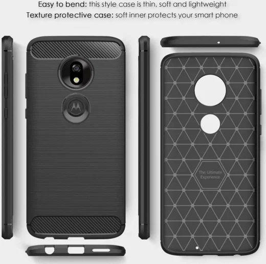 Motorola Moto G7 Play Geborsteld TPU Hoesje Zwart afbeelding 7
