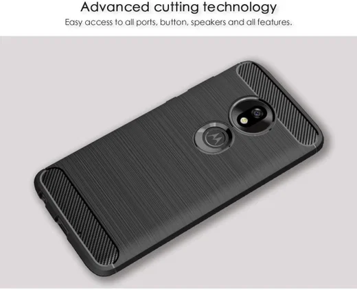 Motorola Moto G7 Power Geborsteld TPU Hoesje Zwart afbeelding 5