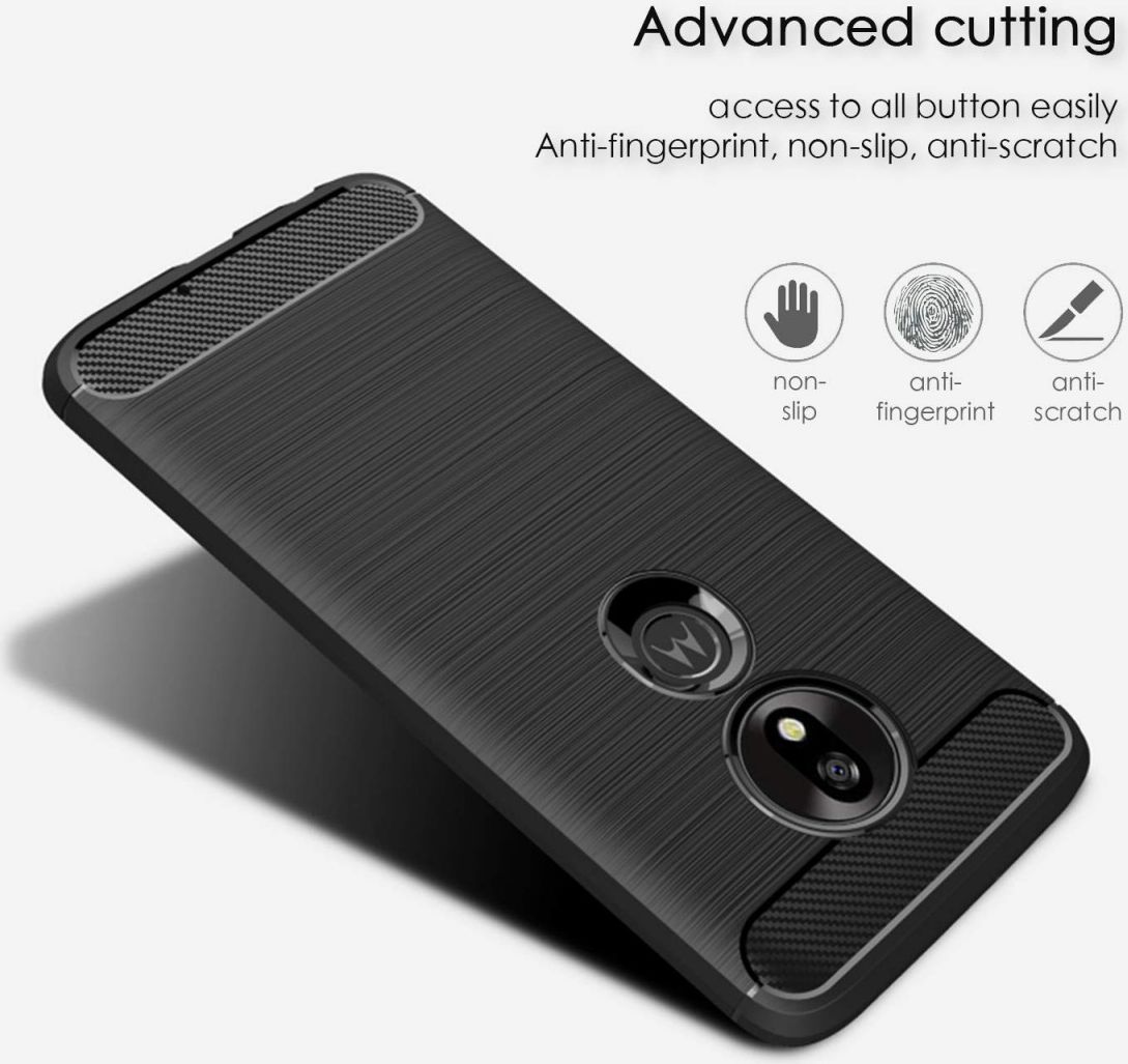 Motorola Moto G7 Power Geborsteld TPU Hoesje Zwart afbeelding 6