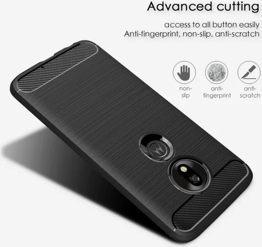 Motorola Moto G7 Power Geborsteld TPU Hoesje Zwart afbeelding 6