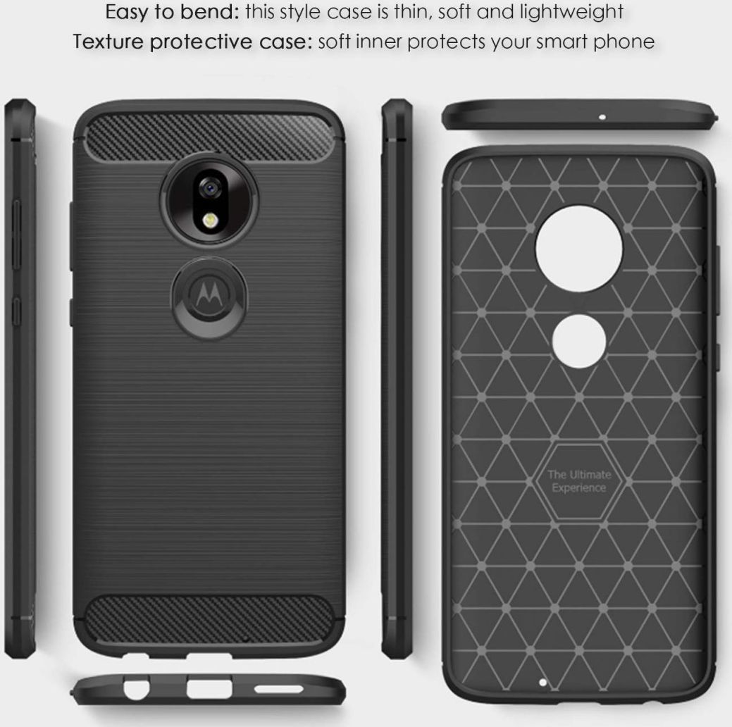 Motorola Moto G7 Power Geborsteld TPU Hoesje Zwart afbeelding 7