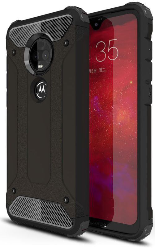 Motorola Moto G7 Plus Hybride Hoesje Zwart afbeelding 1
