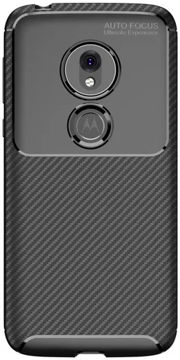 Motorola Moto G7 Play Siliconen Carbon Hoesje Zwart afbeelding 5