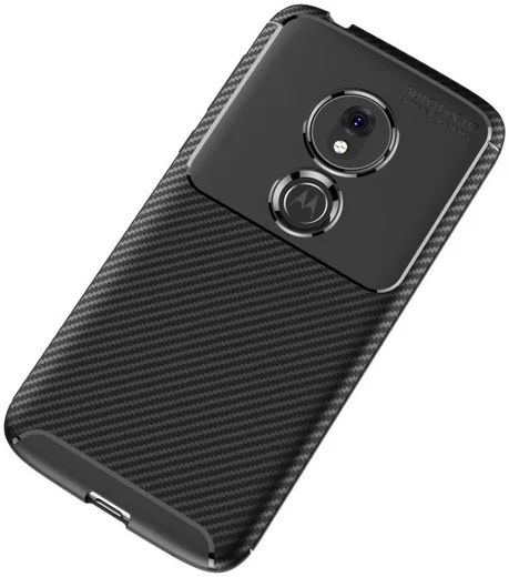 Motorola Moto G7 Play Siliconen Carbon Hoesje Zwart afbeelding 10