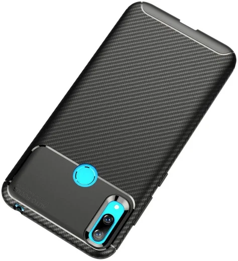 Huawei Y7 (2019) Siliconen Carbon Hoesje Zwart afbeelding 4