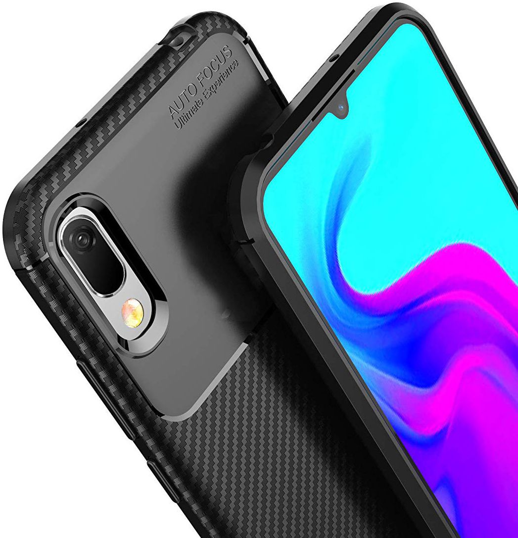 Huawei Y6s / Y6 (2019) Hoesje Siliconen Carbon Zwart afbeelding 5