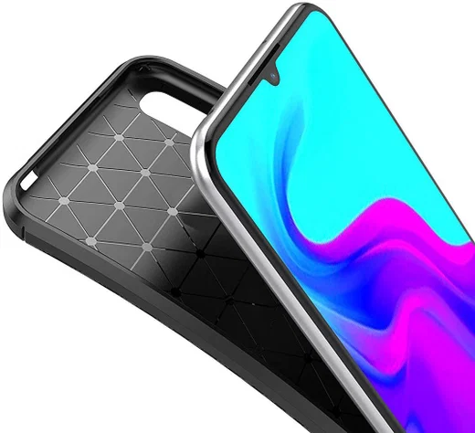 Huawei Y6s / Y6 (2019) Hoesje Siliconen Carbon Zwart afbeelding 6