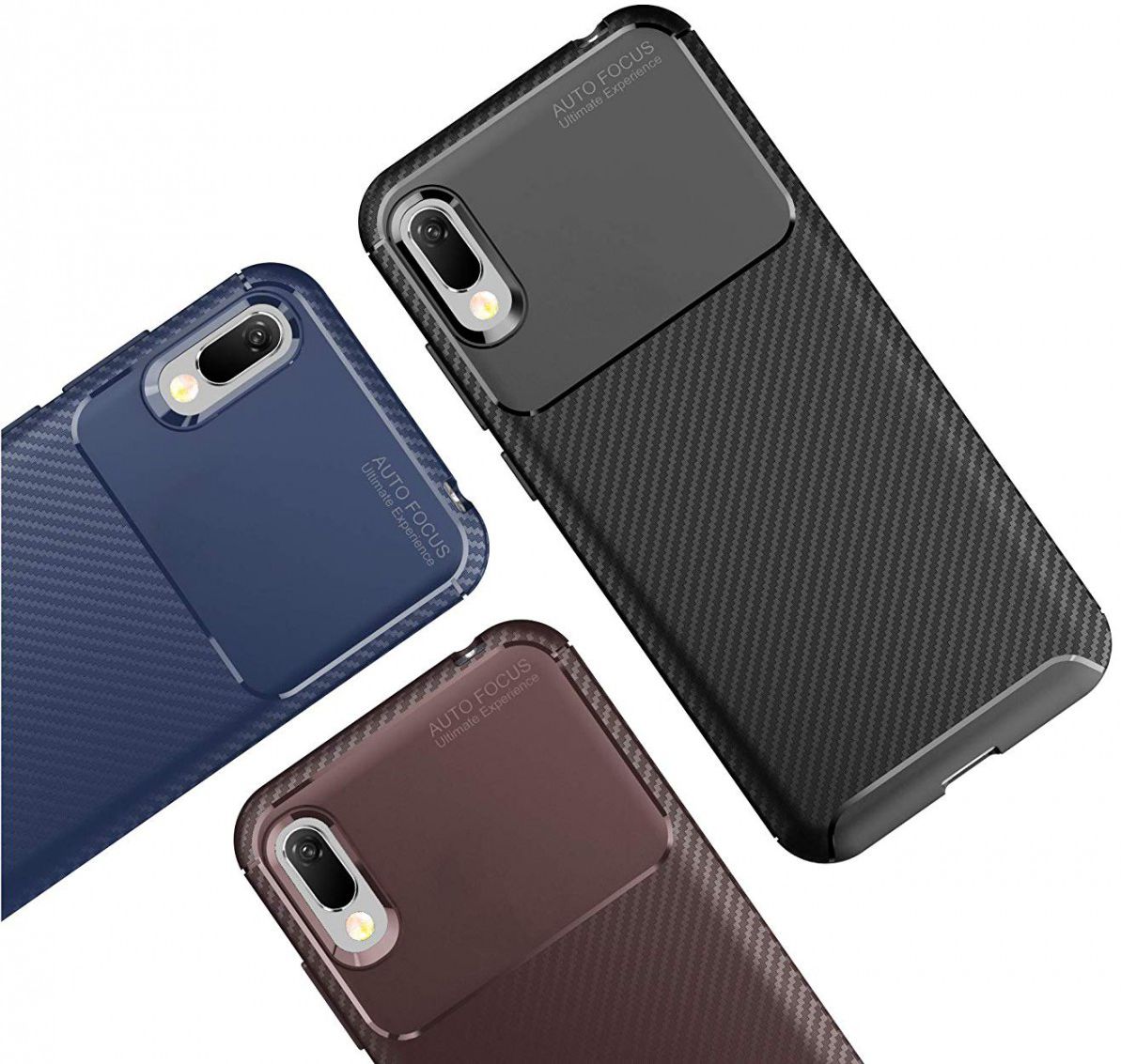 Huawei Y6s / Y6 (2019) Hoesje Siliconen Carbon Zwart afbeelding 8