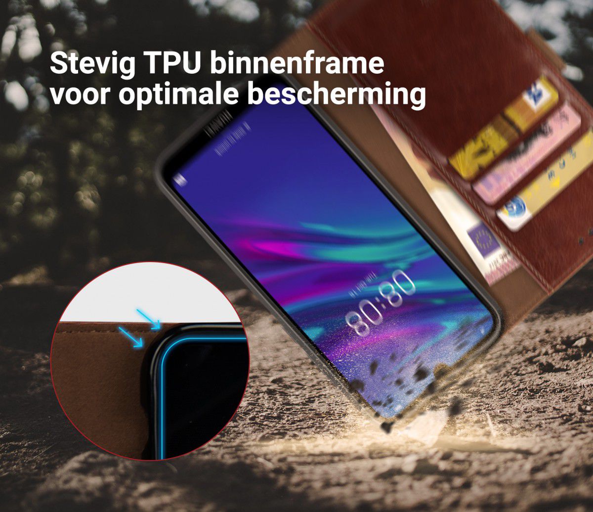 Rosso Element Huawei Y6s / Y6 (2019) Hoesje Book Cover Bruin afbeelding 6