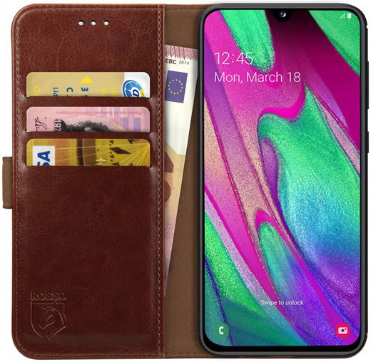 Rosso Element Samsung Galaxy A40 Hoesje Book Cover Bruin afbeelding 1