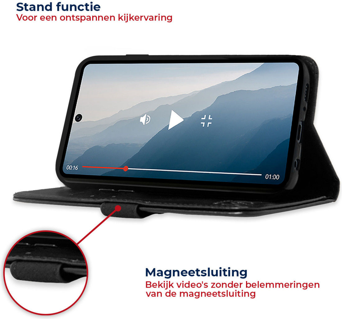 Rosso Element Samsung Galaxy A50 Hoesje Book Cover Zwart afbeelding 4